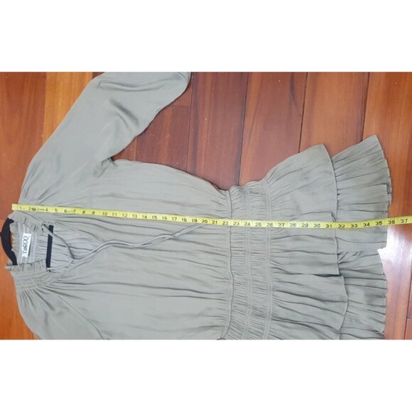 TaROO Aurelie Pleated Soft Mini Dress Olive Size S - Picture 11 of 14